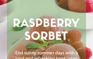 Raspberry sorbet recipe card