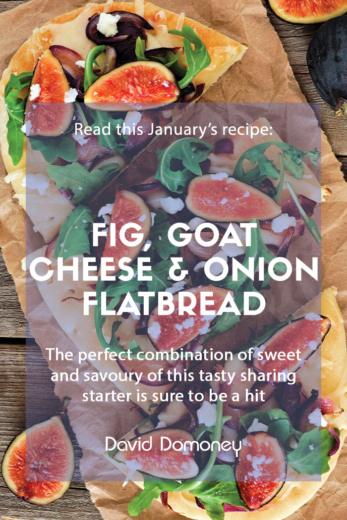 January recipe: Fig, goat cheese, and onion flatbread